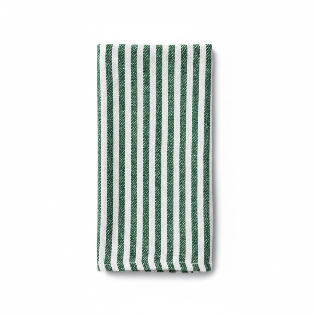 18"x18" Green & White Madison Stripe Napkin