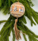 3" Wooden Ball with Tassel Ornament