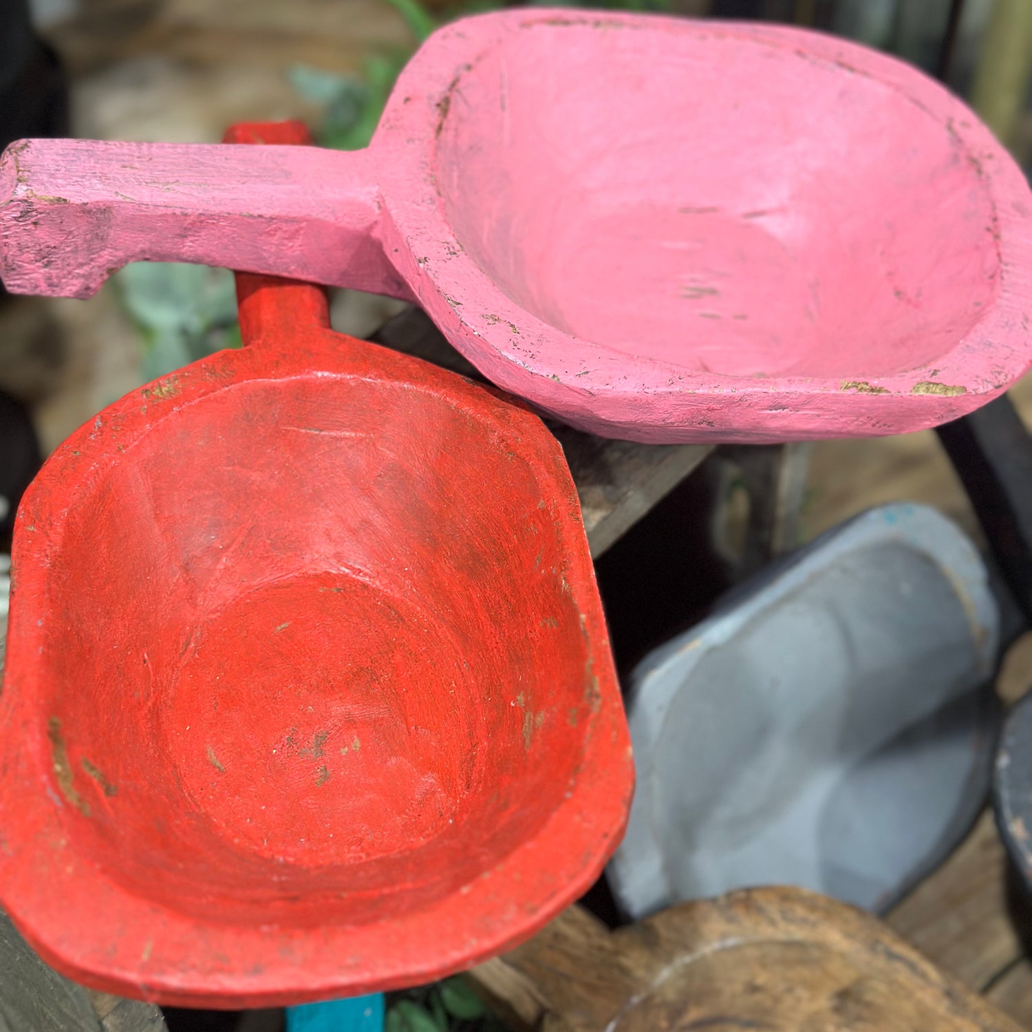 11" Wooden Scoop Dough Bowl