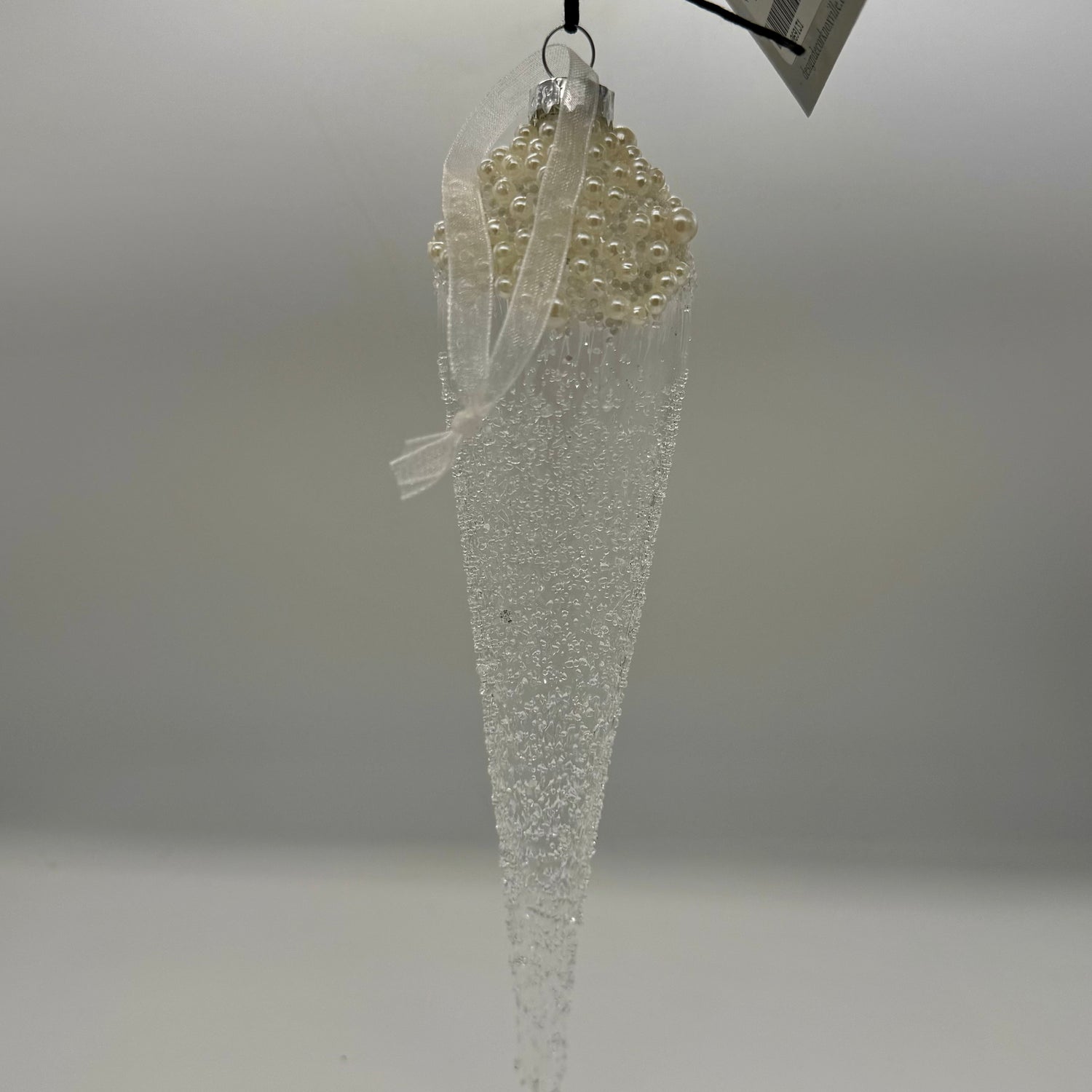 8" Icicle Glass Pearls, Speckled