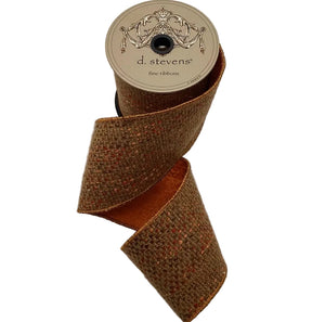 4" x 5yd Shrewsbury Tweed Ribbon – Burgundy, Orange & Brown
