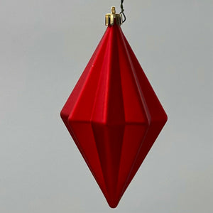 5.5" Red Matte Finial Christmas Ornament, 4/Bag Shatterproof