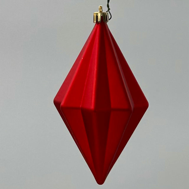 5.5" Red Matte Finial Christmas Ornament, 4/Bag Shatterproof