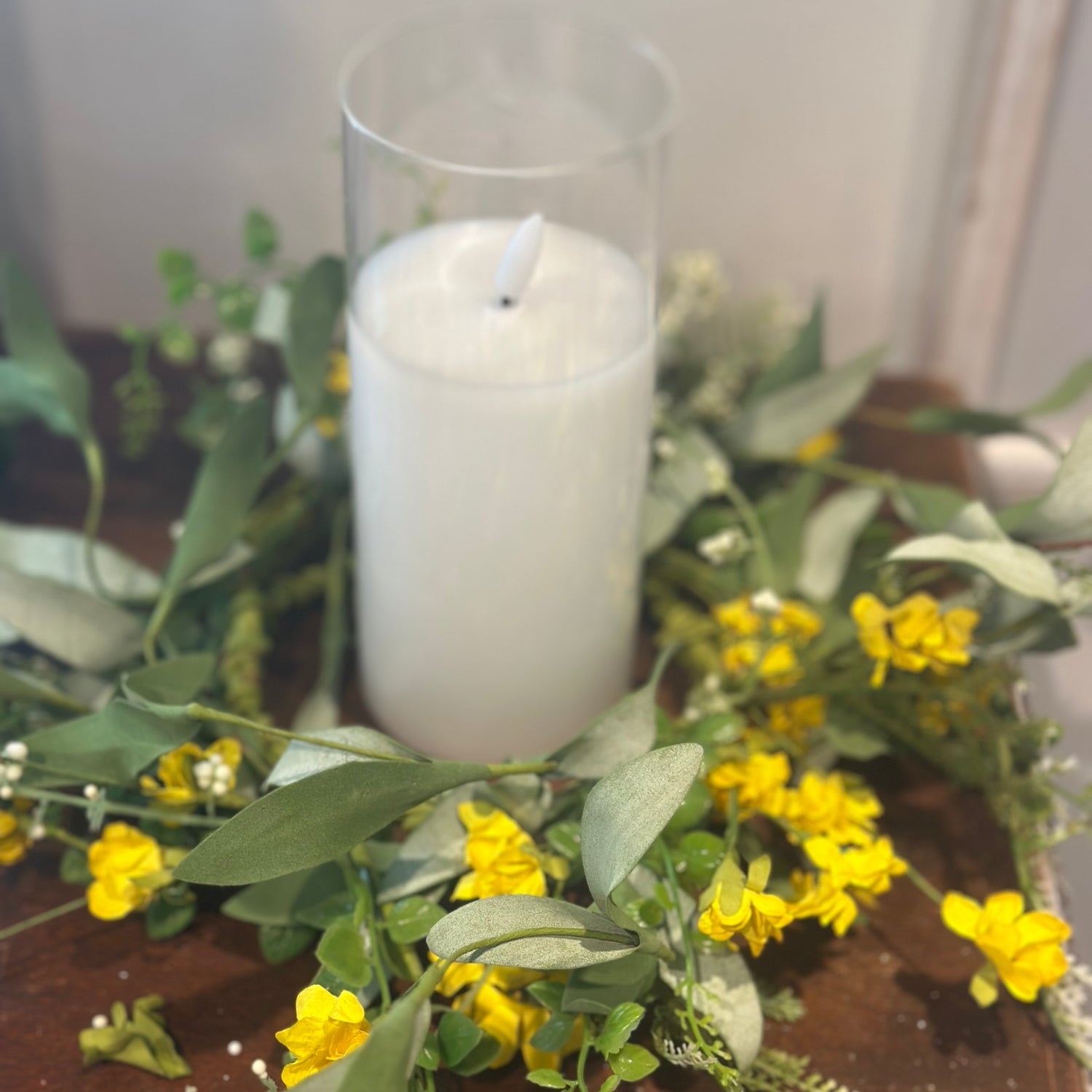 12" Mini Sunflower & Fern Candle Ring