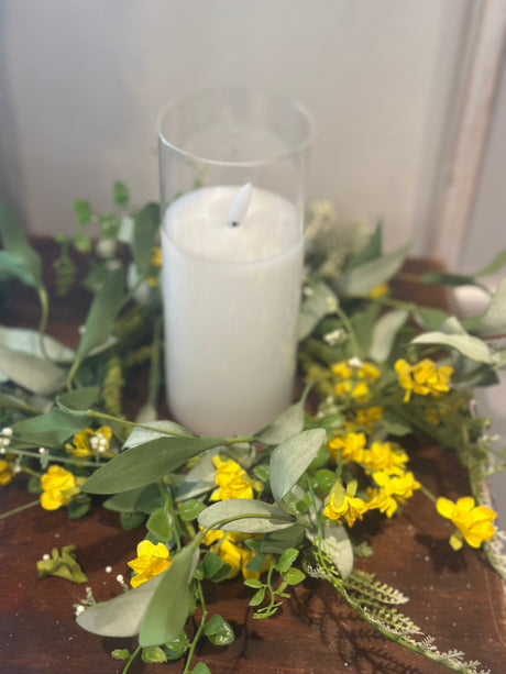 Mini Sunflower & Fern Candle Ring, additional view