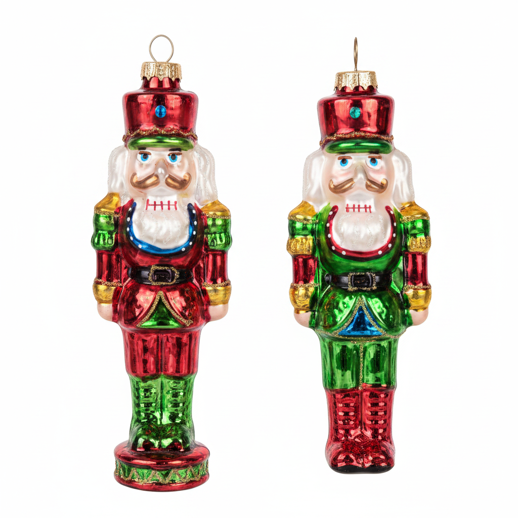6" Glass Traditional Nutcracker Ornament