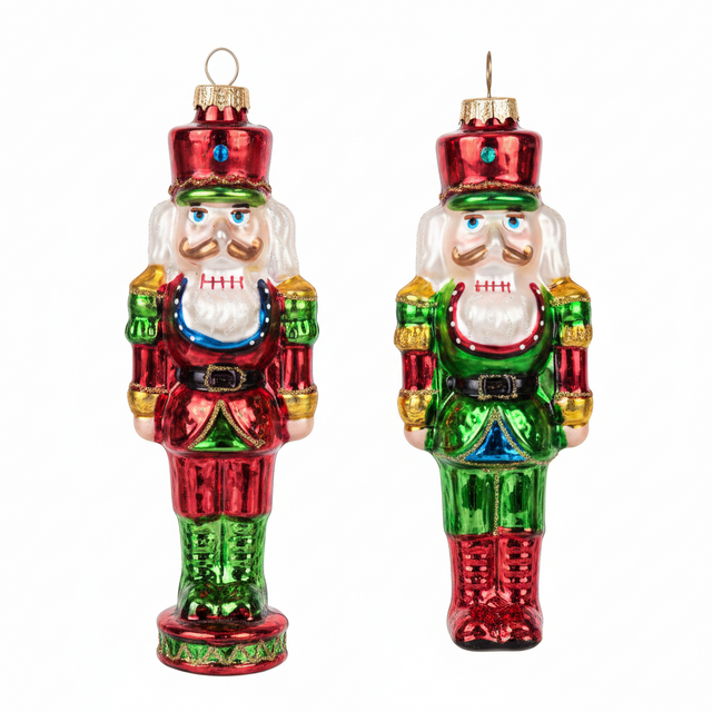 6" Glass Traditional Nutcracker Ornament