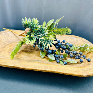 18" Frosted Blueberries Spray