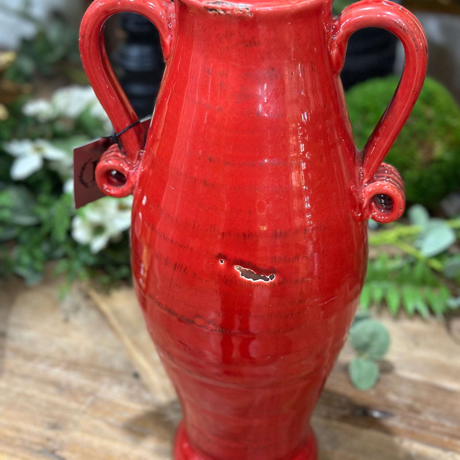 15.5” Glazed Handled Urn