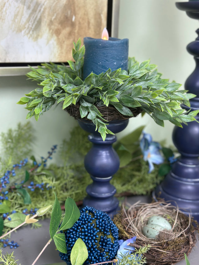 4" Ruscus Candle ring