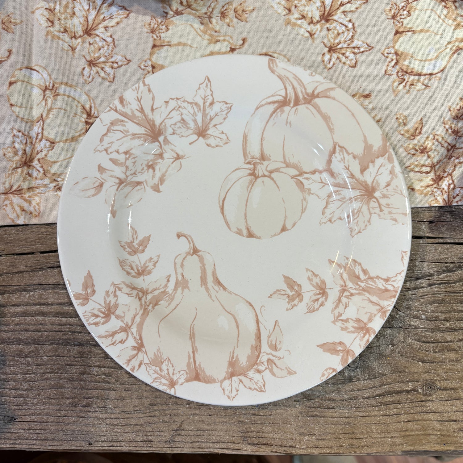 Harvest Toile Turtledove Neutral Fall 8" Plate
