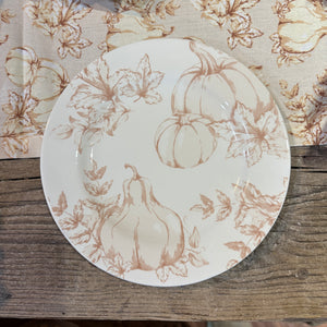 Harvest Toile Turtledove Neutral Fall 8" Plate