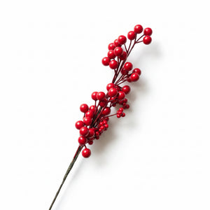 14" Red Berry Spray