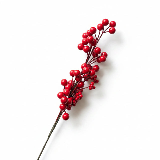 14" Red Berry Spray