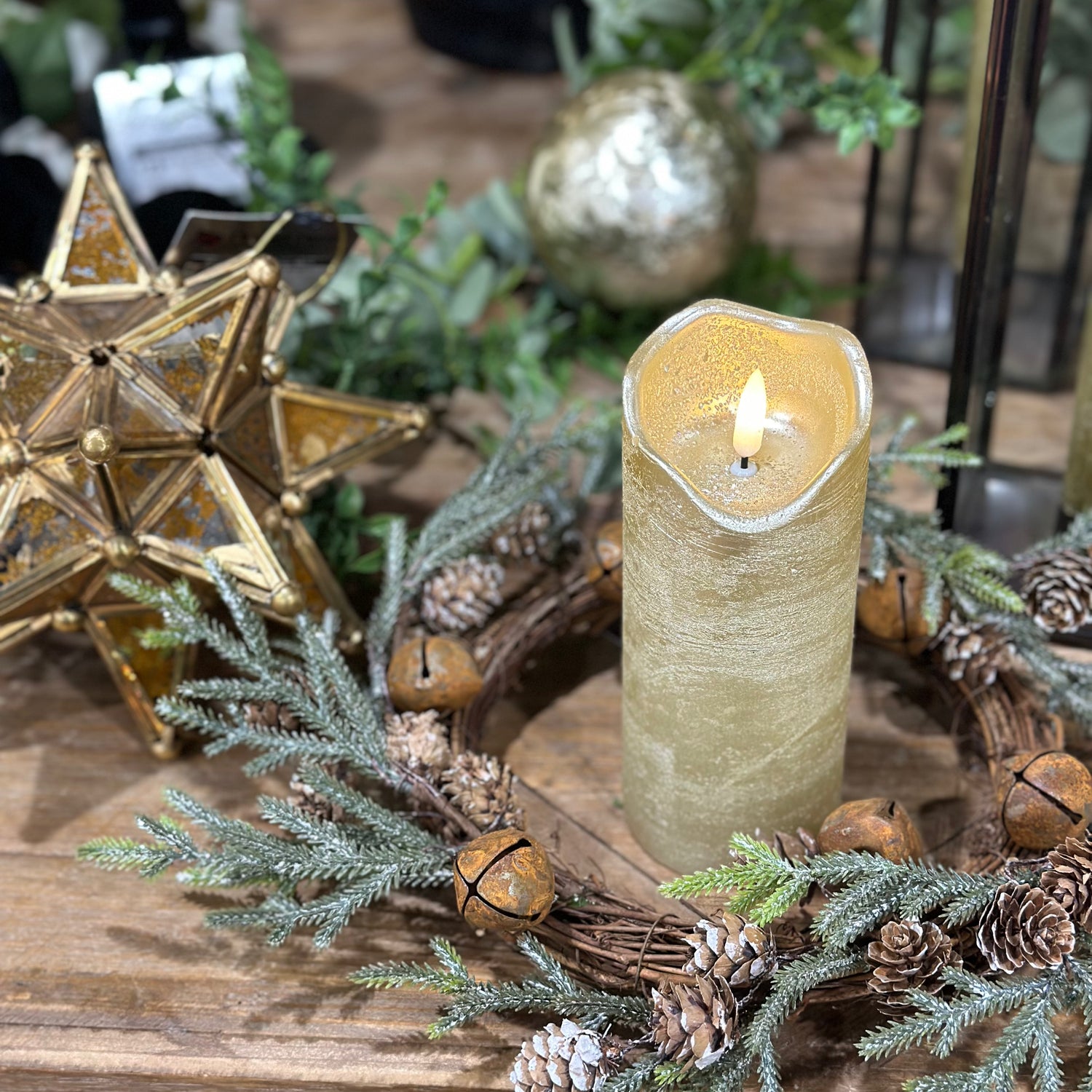 Small Pine Wreath/ Candle Ring 12"