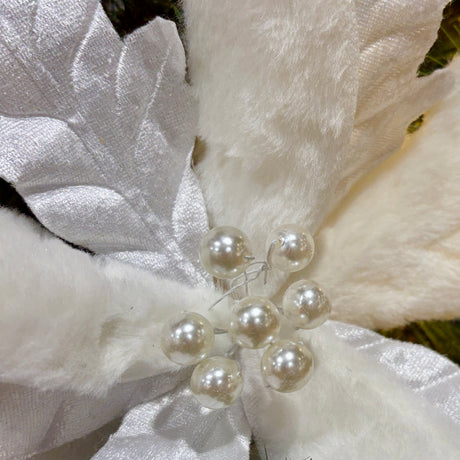 Fur-Edged Poinsettia on Clip, additional view
