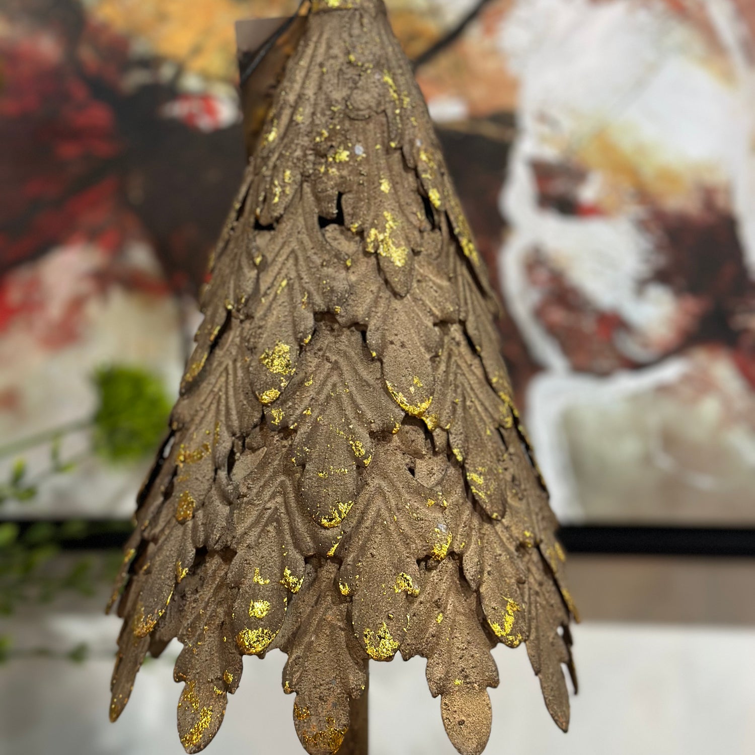 31" Gold Metal Tree Candle Holder