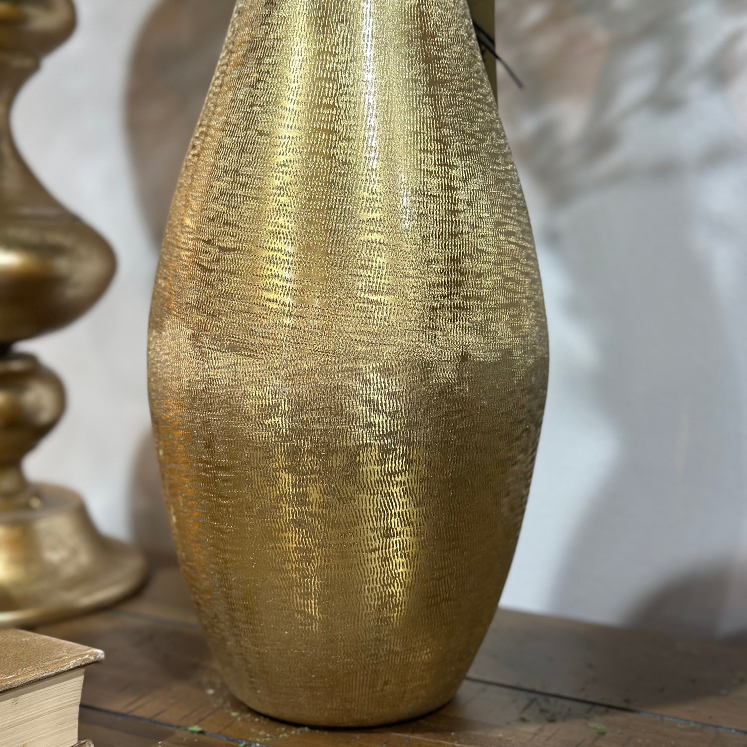 11.5” Lustrous Brushed Gold Vase