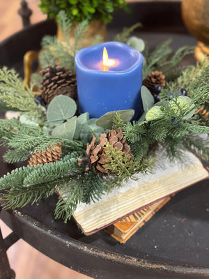 17" Blueberry and Pine Candle Ring
