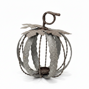 10.5" Metal Pumpkin Tealight Candle Holder
