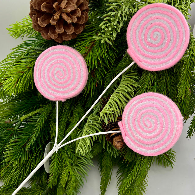 12" Pink Mini Lollipop Pick
