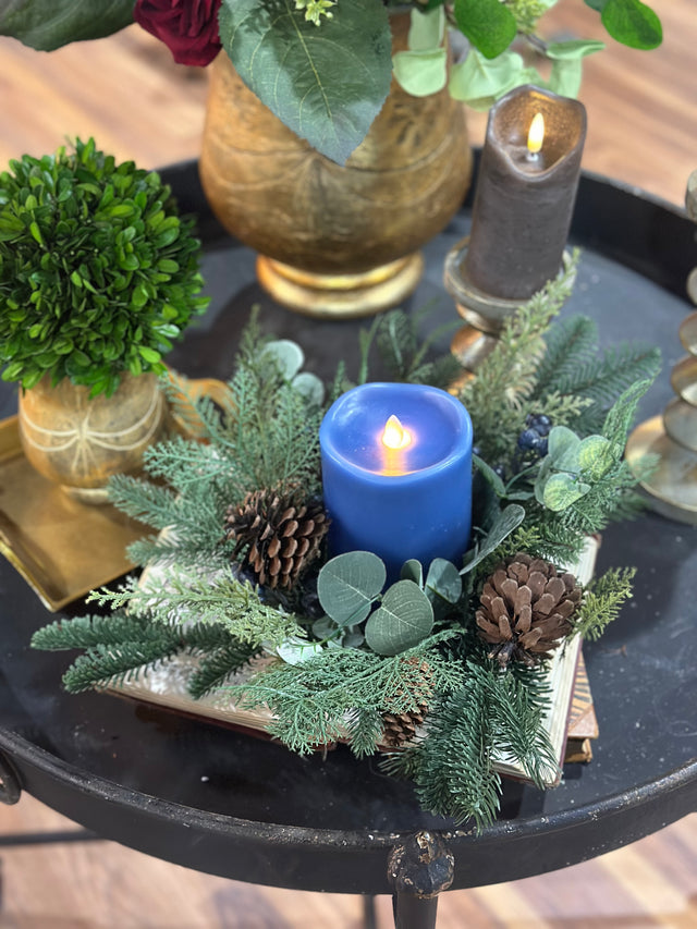 17" Blueberry and Pine Candle Ring