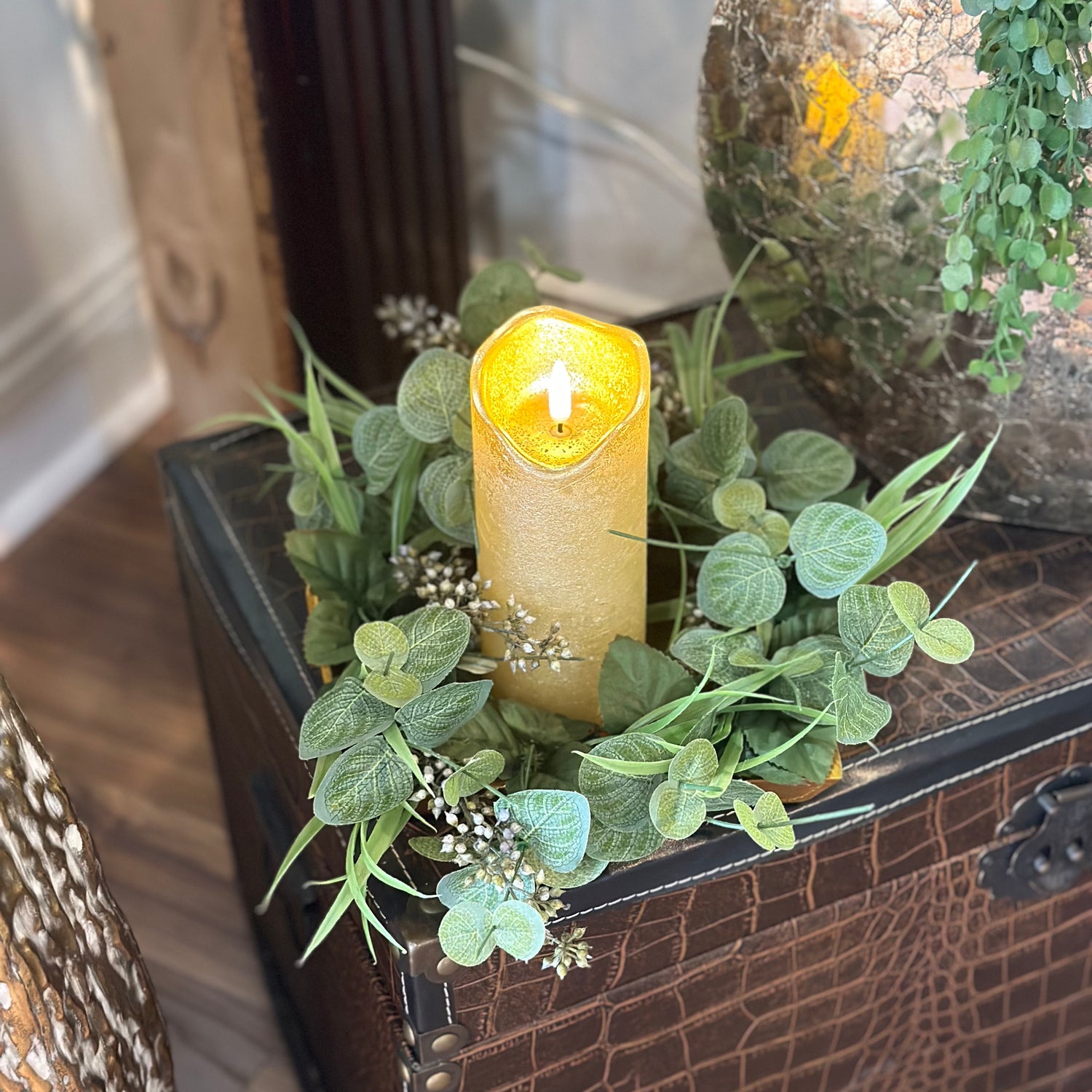 6" Berry Candle Ring Blue