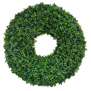 30" Green Boxwood Deluxe Wreath