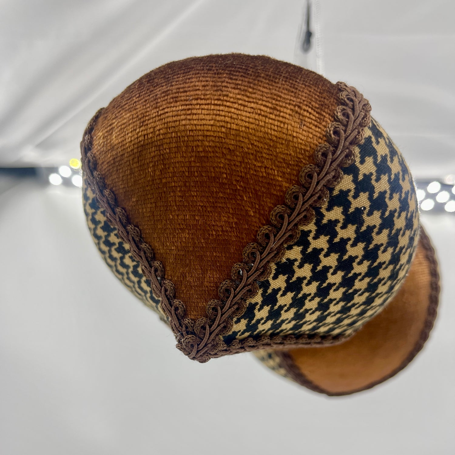 Houndstooth Ball and Onion Ornaments, Set of 2 in Brown or Black