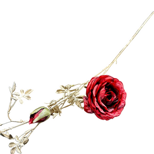 29" Red Rose with Gilded Stem