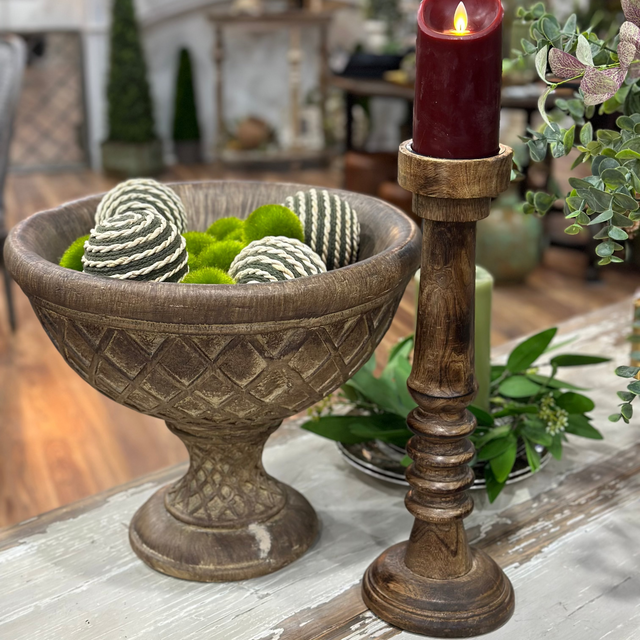 17" Candle Holder Mango Wood