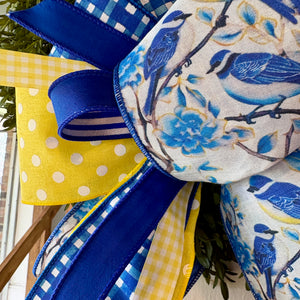 Sunny Bluebird Handtied Designer Bow