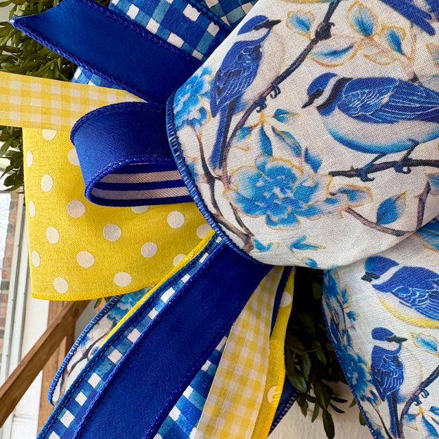 Sunny Bluebird Handtied Designer Bow