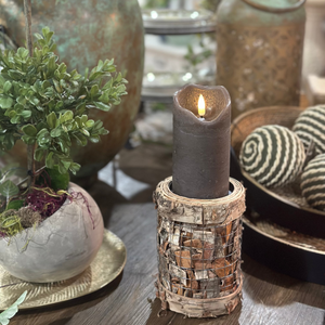 6" Wired Birch Candle Holder