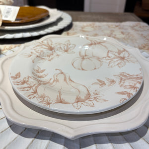 Harvest Toile Turtledove Neutral Fall 8" Plate