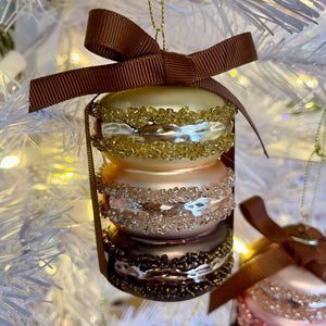 3.5" Glass Macaroon Ornament Box/3