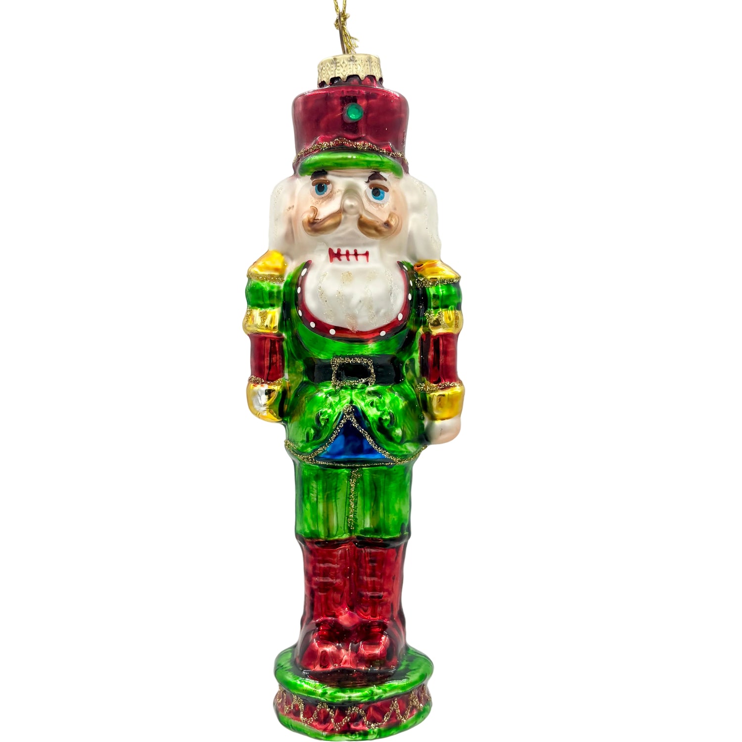 6" Glass Traditional Nutcracker Ornament