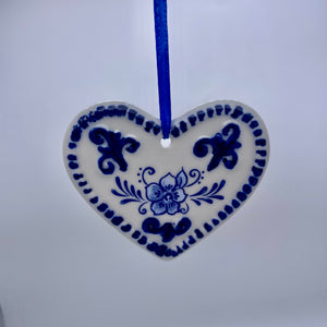 3" Delft Blue Ornament | Heart, Tree, or Star