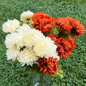 21" Mum Bush | Cream or Rust