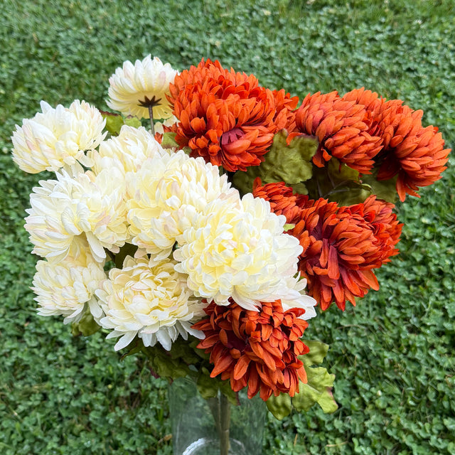 21" Mum Bush | Cream or Rust