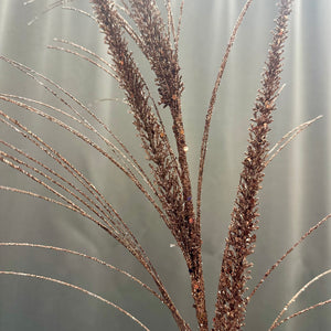 34" Bronze Glitter-Mica Triple Spike Grass Spray