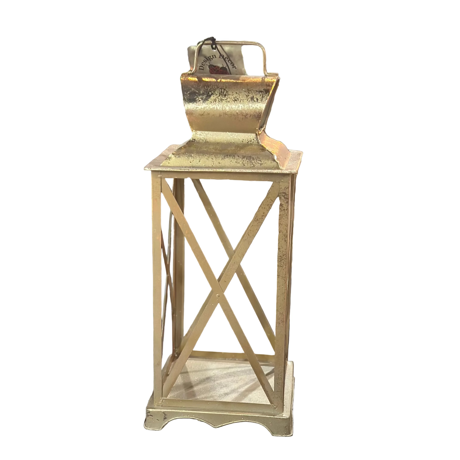 14" Metal Lantern Gold
