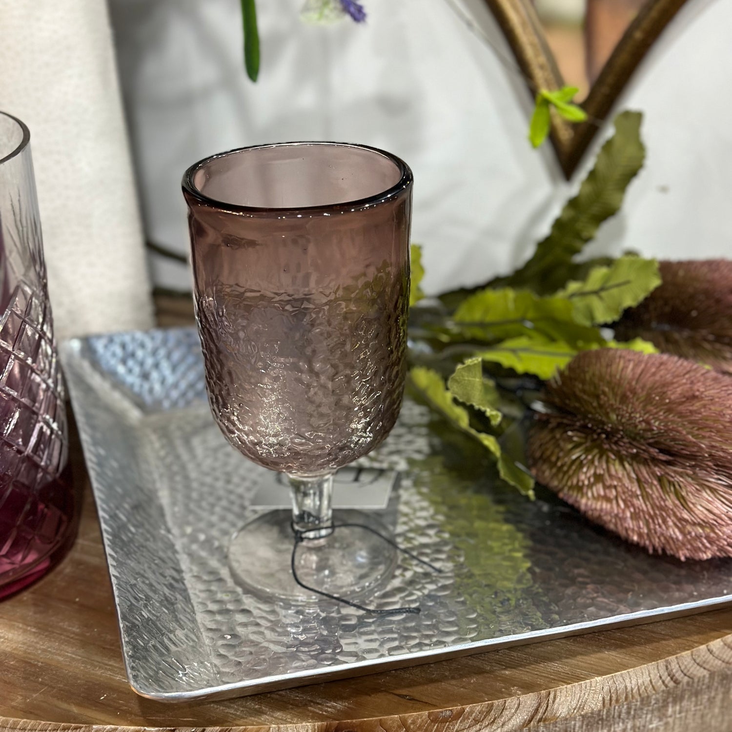 7” Hammered Goblet Orchid