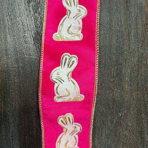 2.5"X10YDS Gilded Bunny Deluxe Metallic Backed Wired Edge Ribbon