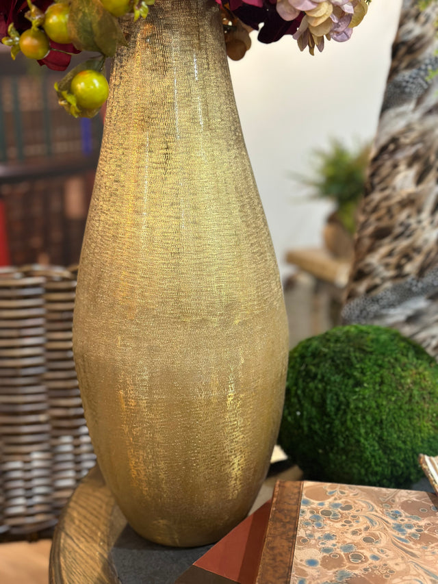 18” Lustrous Brushed Gold Vase