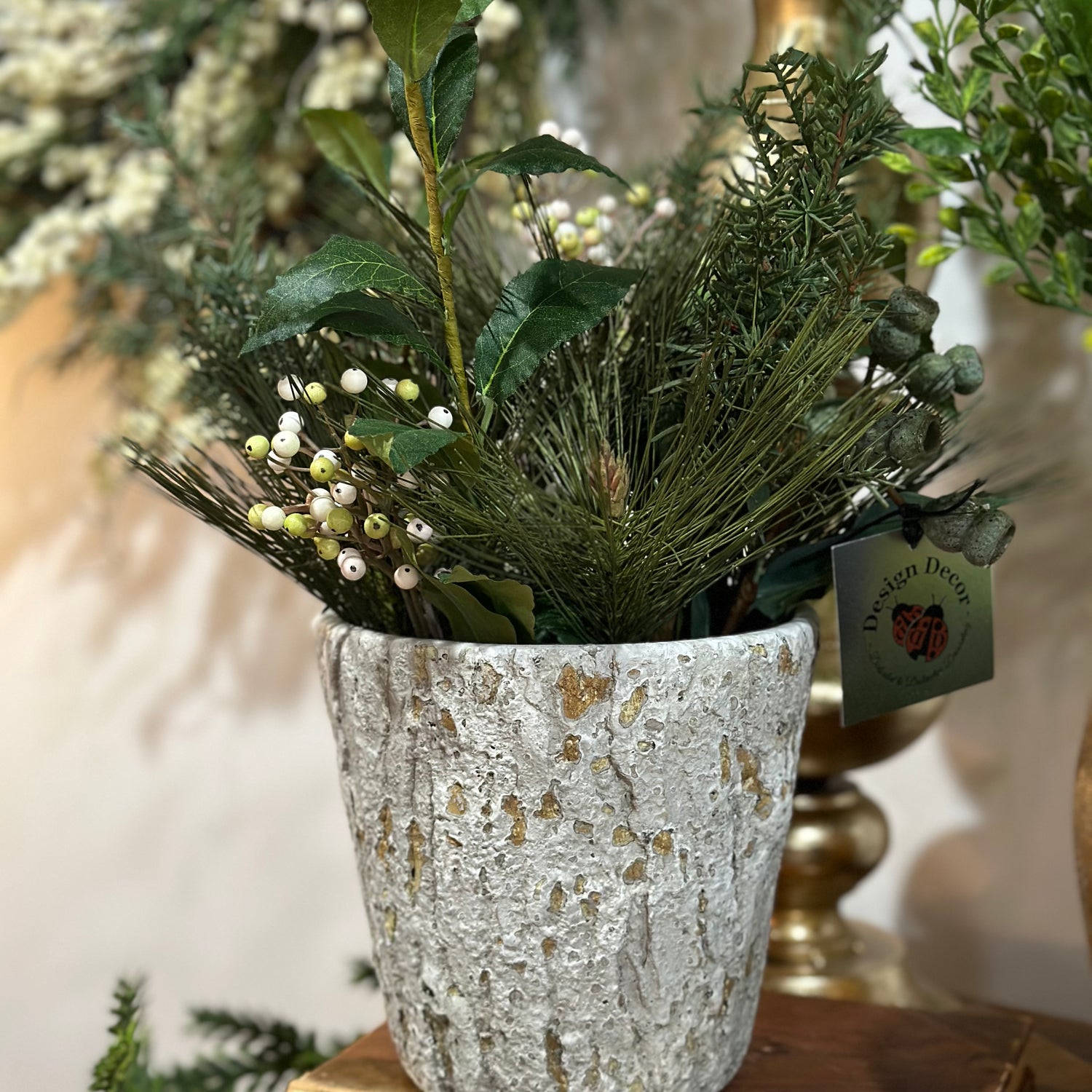 Pine Berry in pot arrangement 15”