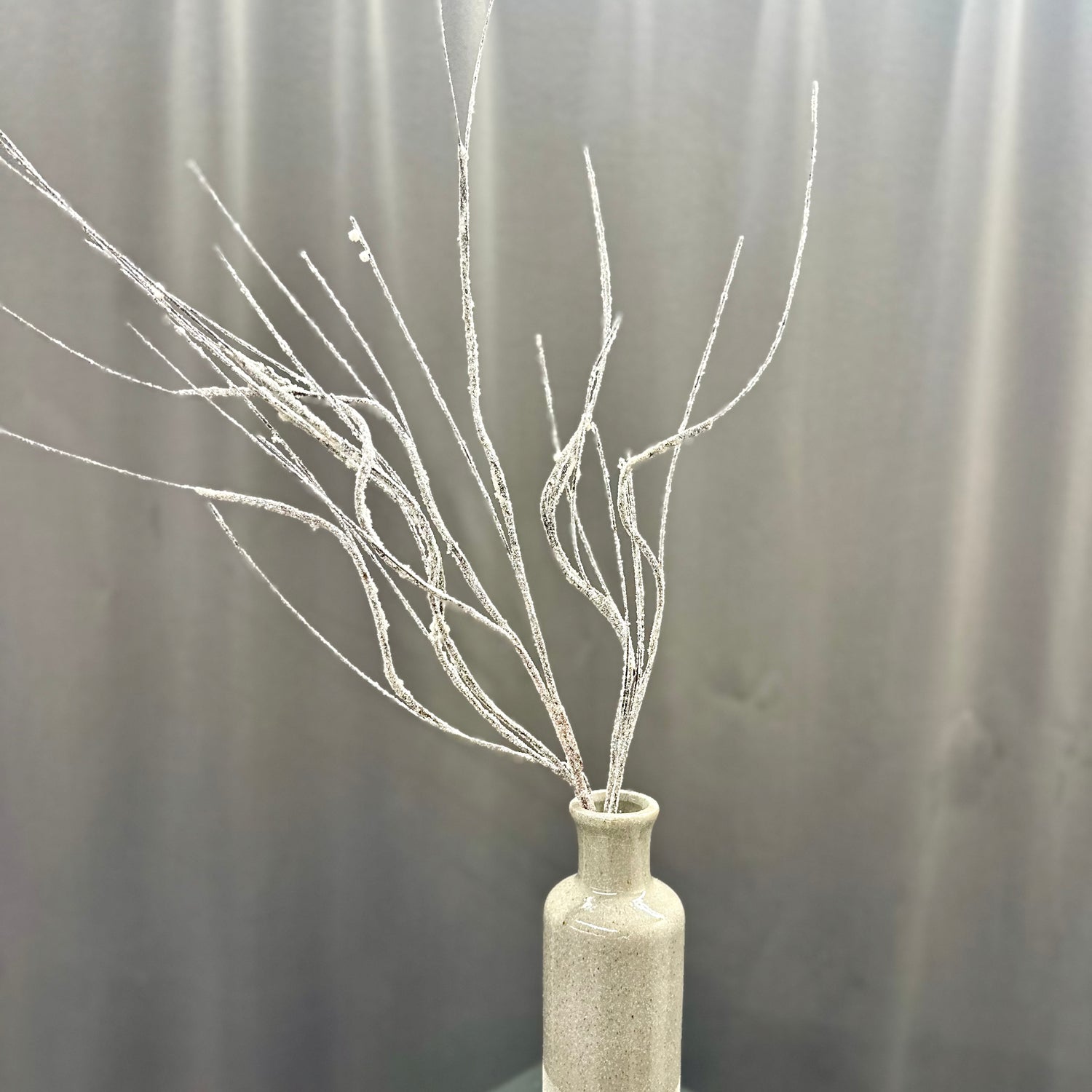 32" Frosted Curly Twig Spray