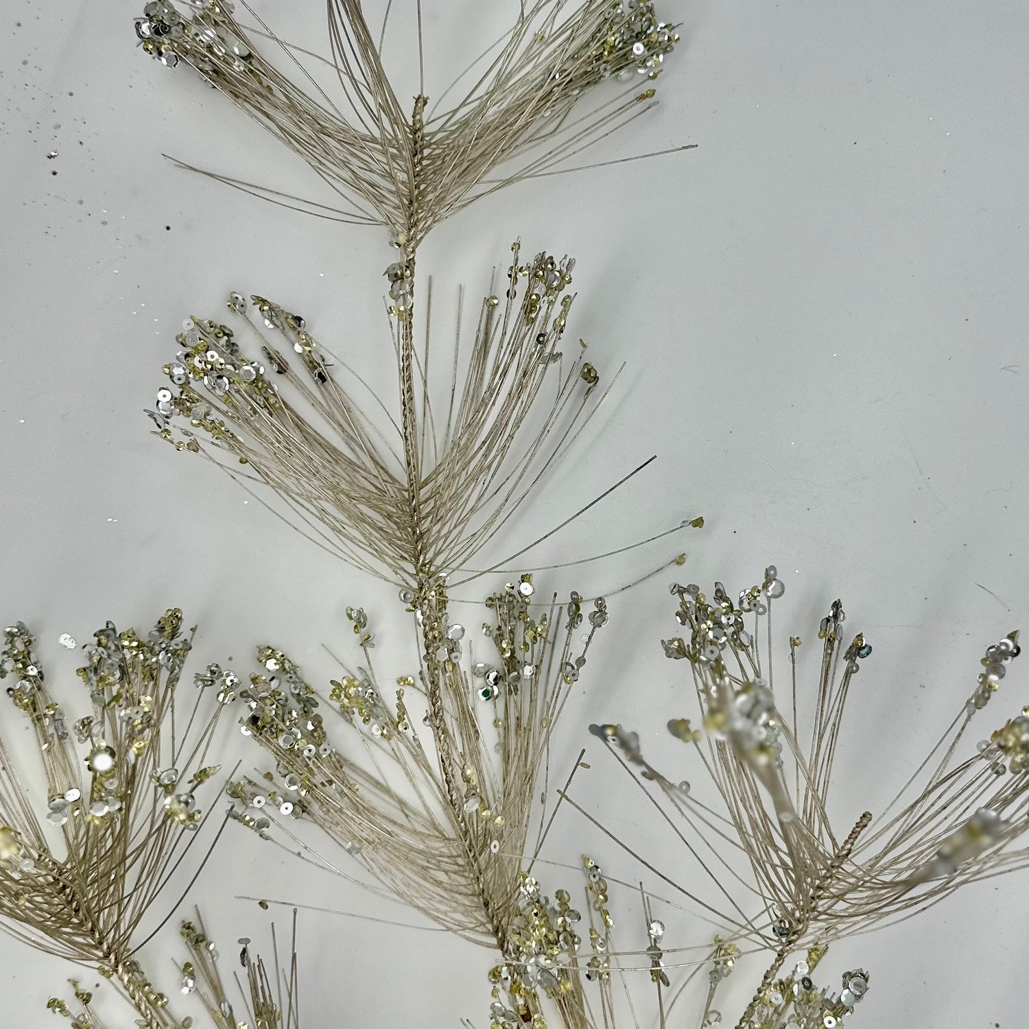 31" Champagne Sequin Firecracker Pine Spray