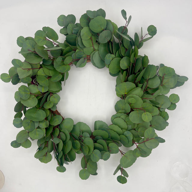 24" Silver Dollar Eucalyptus Wreath