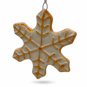 3" Glass Figure Dolomite Snowflake/ Tree Ornament